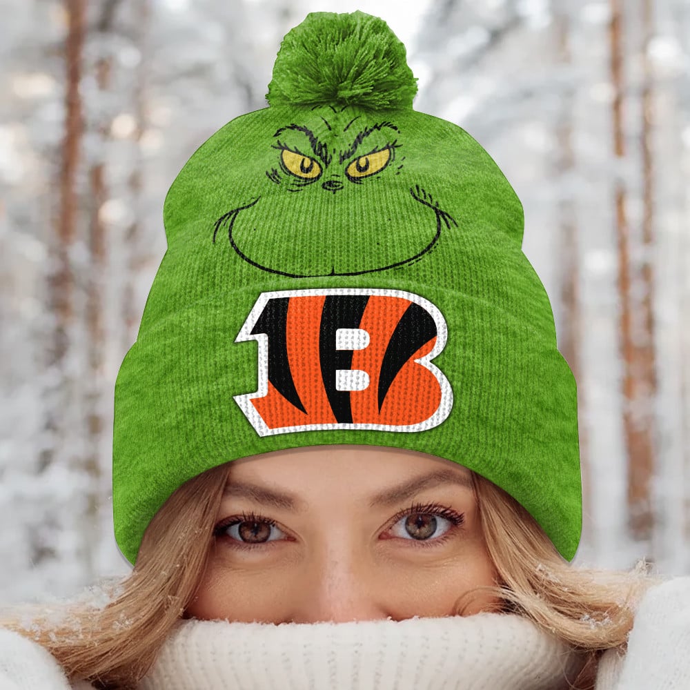 PREMIUM NFL X BEN Green Grinch Beanie Hat Christmas Gifts NDT NHM
