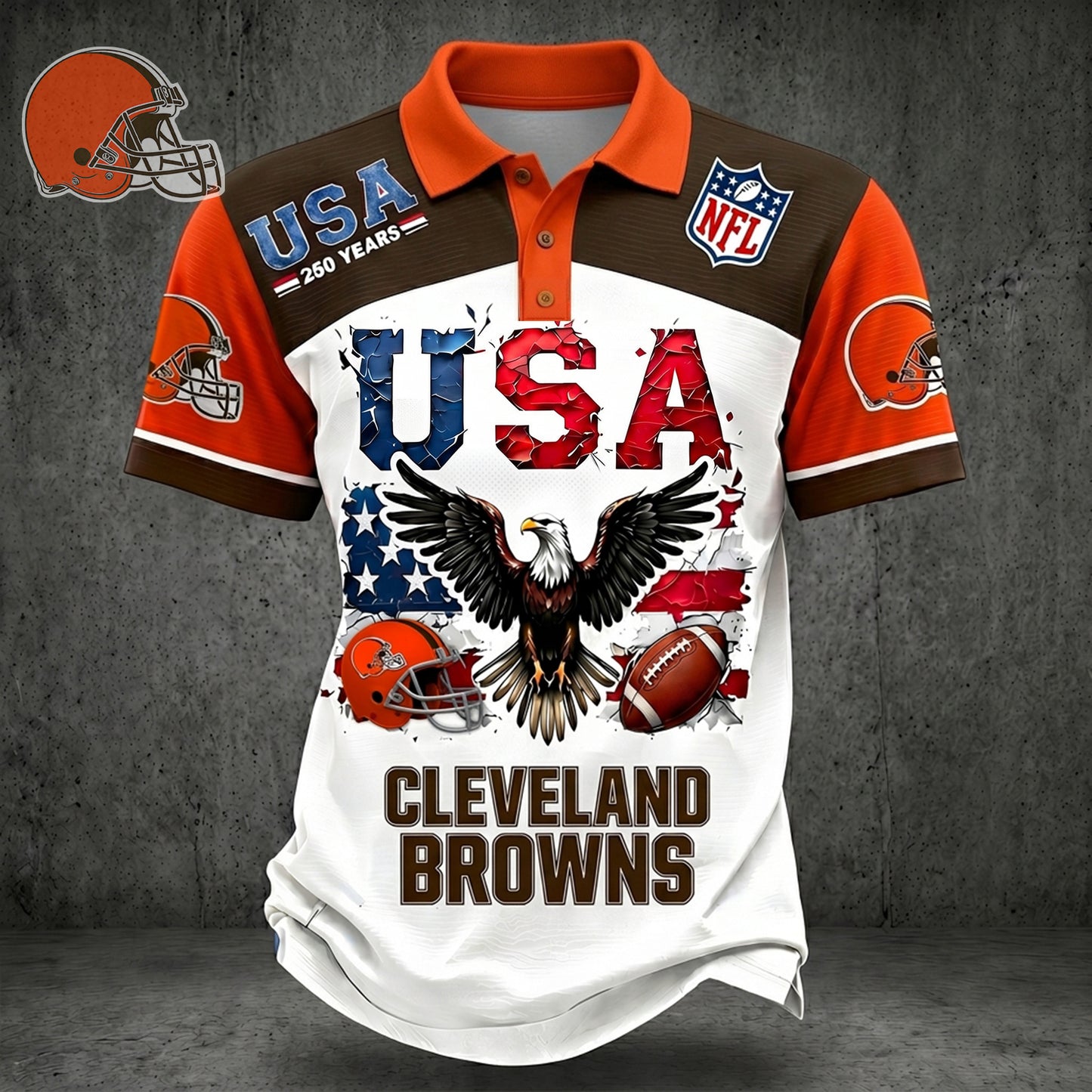 PREMIUM NFL X CLE 250TH Anniversary LUXURY POLO Shirt Shirt 170626