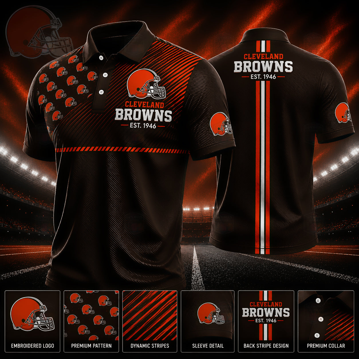 PREMIUM NFL X CLE GAMEDAY LUXURY POLO SHIRT 190626