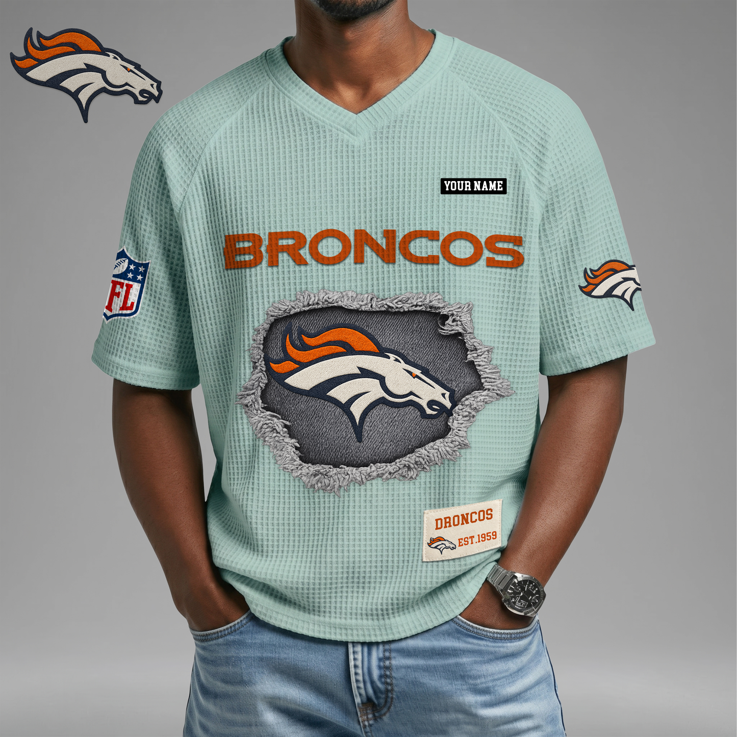 PREMIUM NFL X DB Game Day Waffle V-neck T-shirt 110626