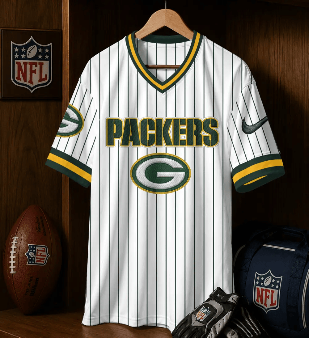 PREMIUM NFL X GB CHARGER Casual Loose V neck Jersey NDT NHM 230526