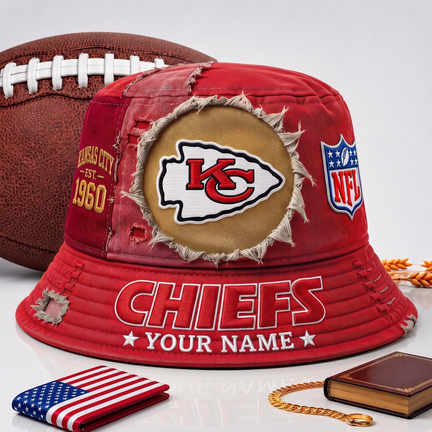 PREMIUM NFL X KCC EXCLUSIVE Torn Fabric Legacy Bucket Hat For New Season 290626.