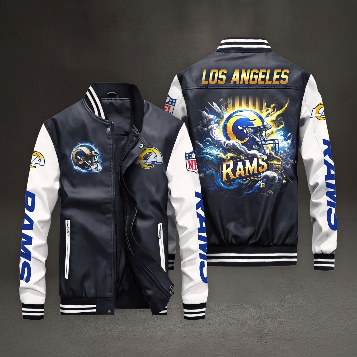 PREMIUM NFL X LAR LEATHER BOMBER JACKET NDT NHM