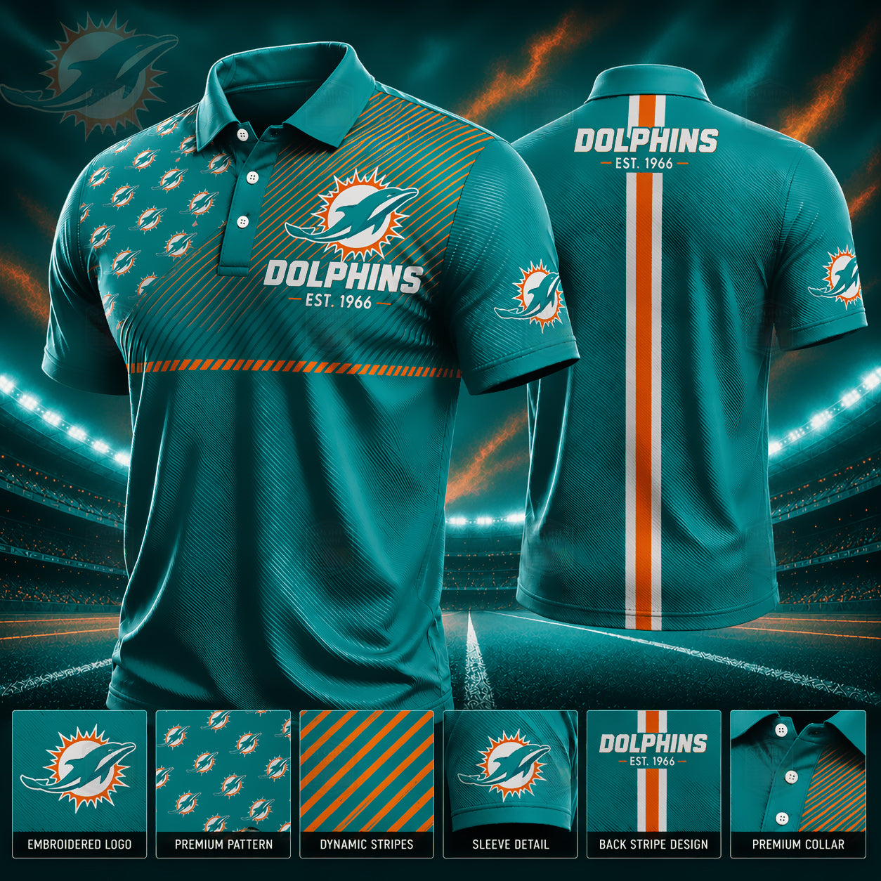 PREMIUM NFL X MIA GAMEDAY LUXURY POLO SHIRT 190626