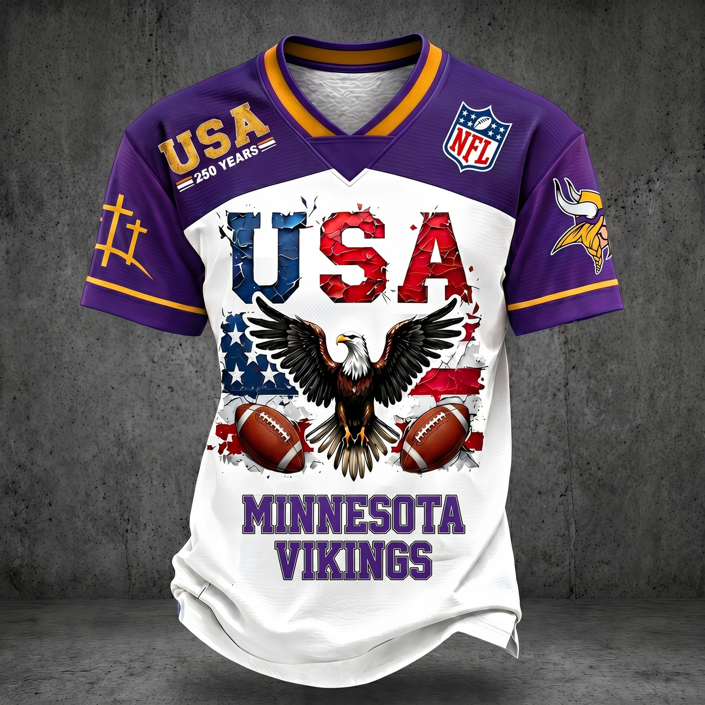 PREMIUM NFL X MV 250TH anniversary LUXURY V-Neck T- Shirt 130626