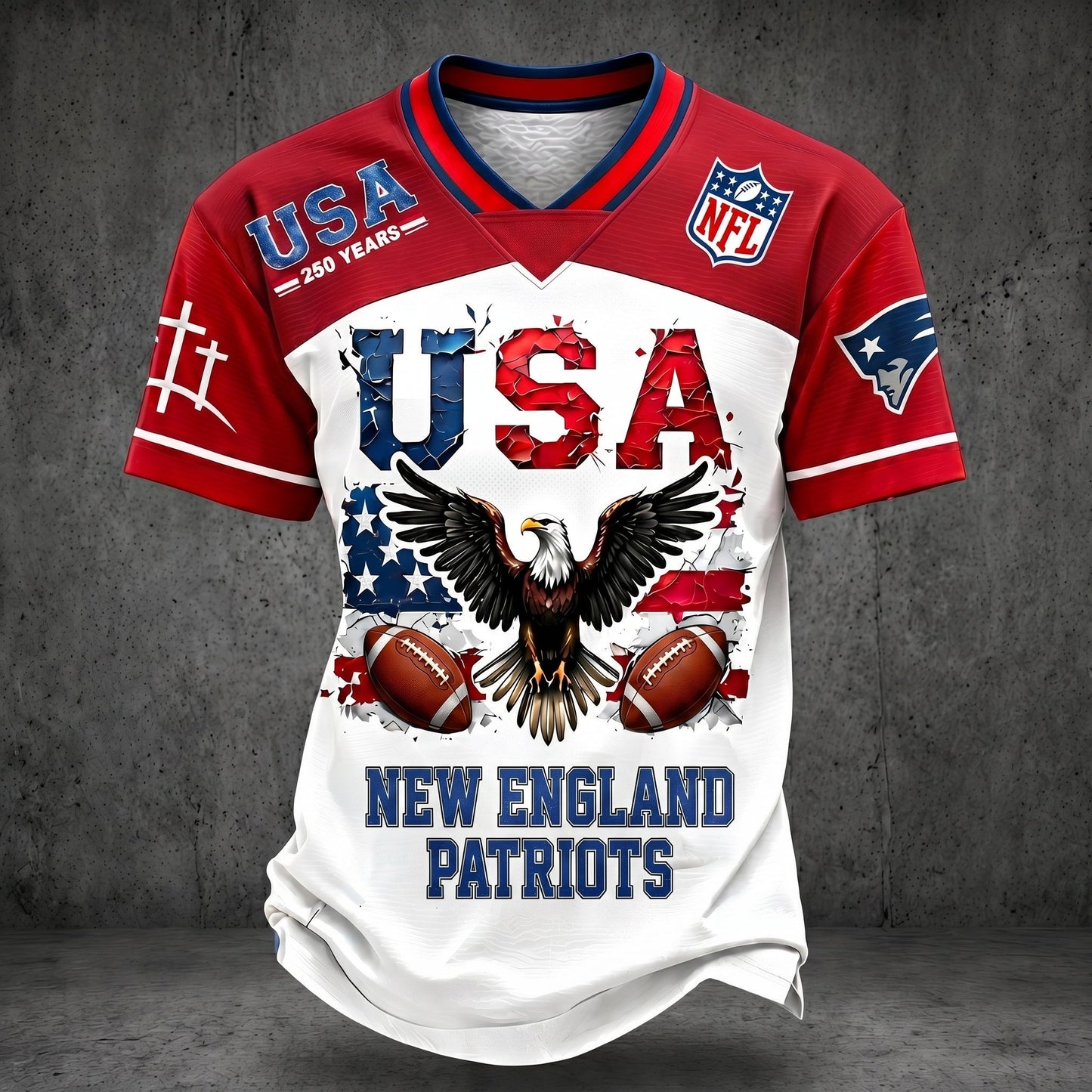 PREMIUM NFL X NEP 250TH anniversary LUXURY V-Neck T- Shirt 130626