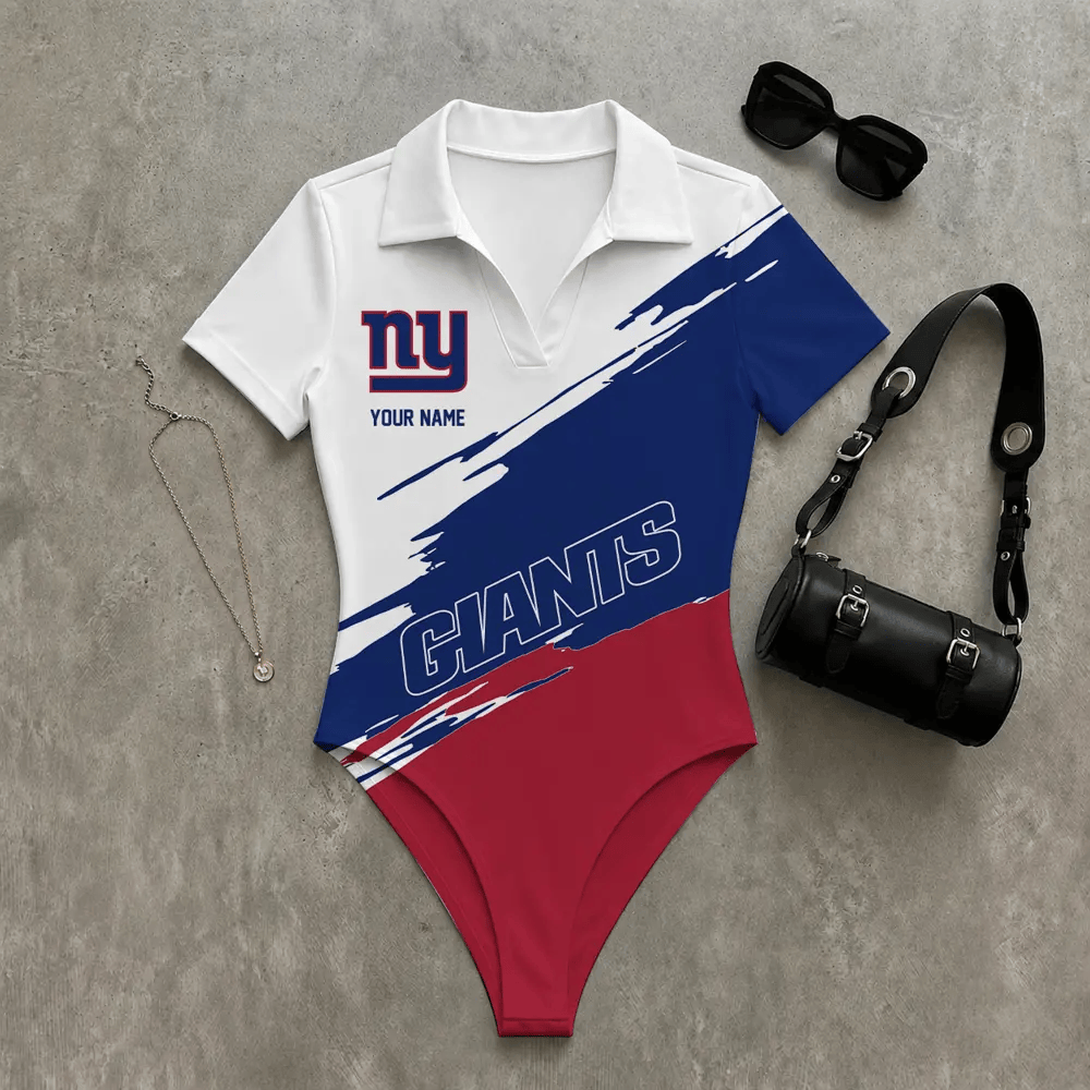 PREMIUM NFL X NYG Women's Slim-Fit V-Neck Polo Bodysuit NDT LVH 270526
