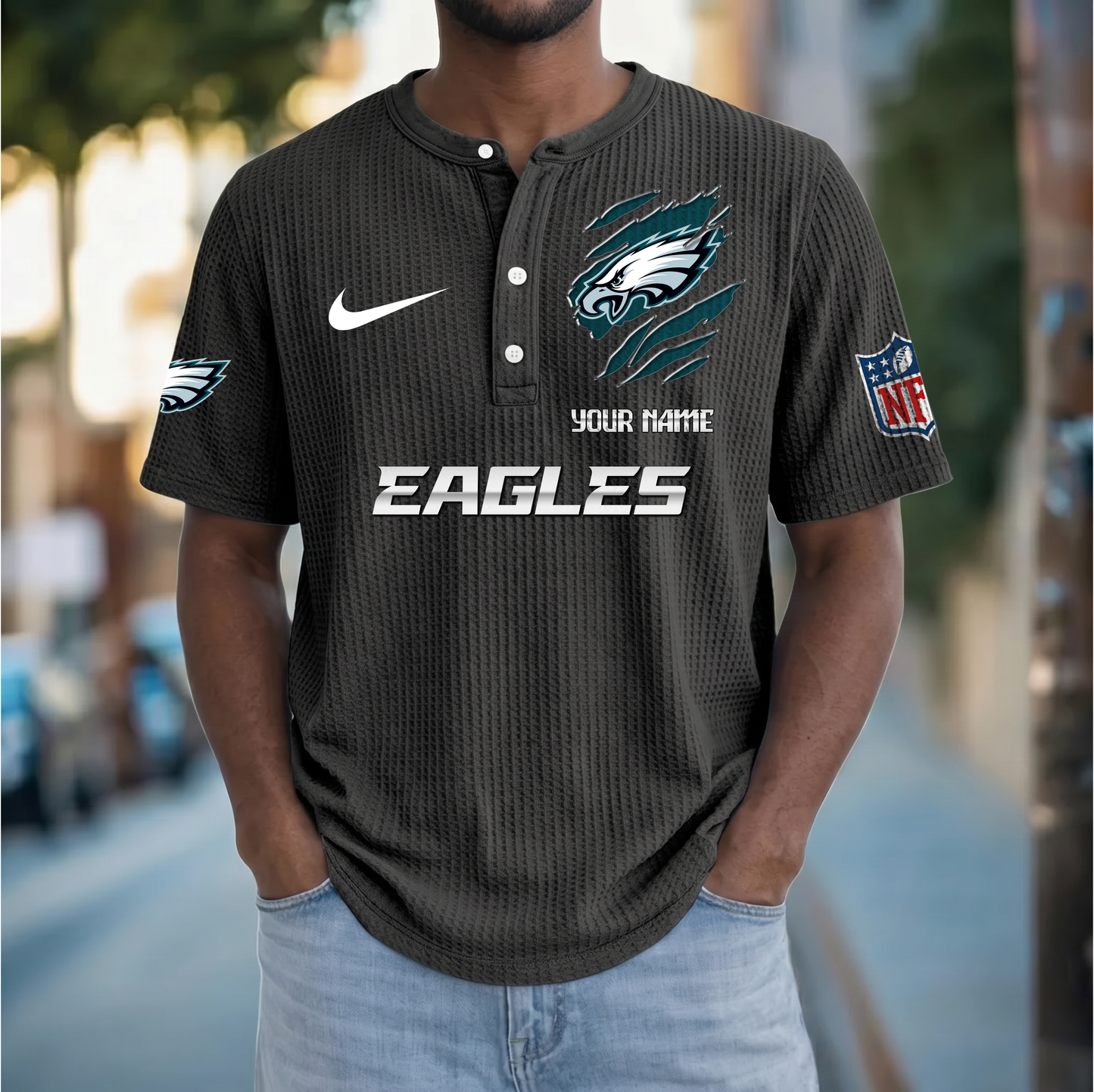 PREMIUM NFL X PE Crew neck button Henry Shirt Limited Editions NDT VHM 230426