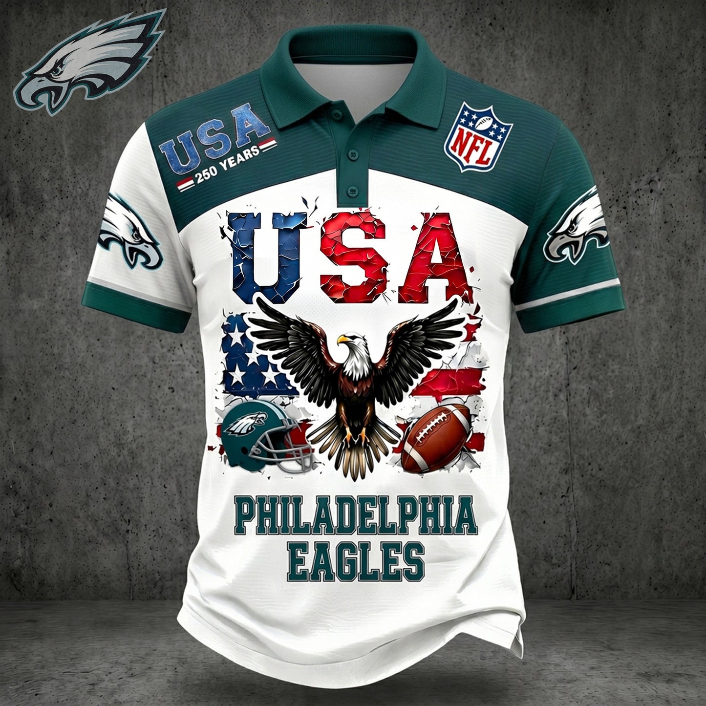 PREMIUM NFL X PHI 250TH Anniversary LUXURY POLO Shirt Shirt 170626