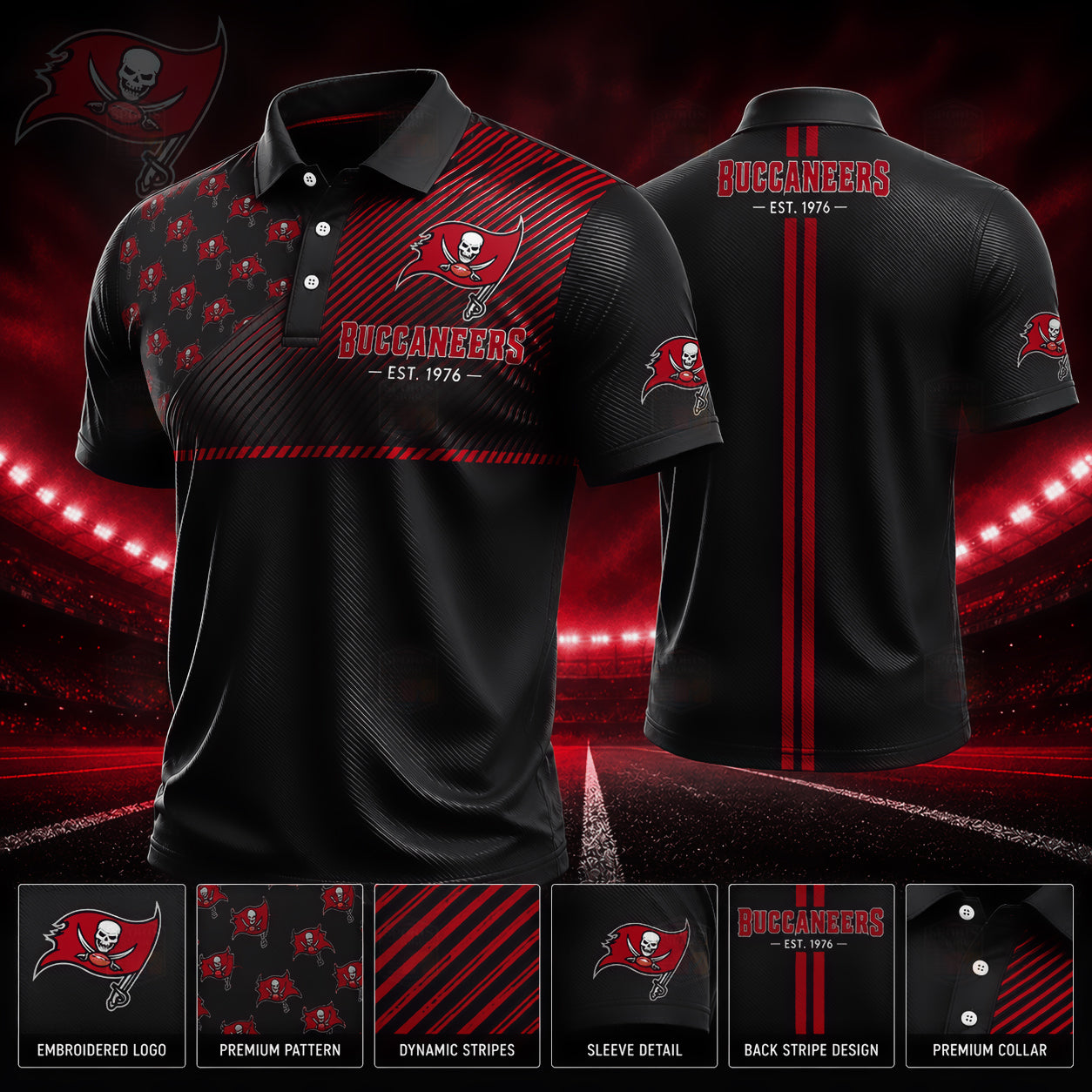 PREMIUM NFL X TB GAMEDAY LUXURY POLO SHIRT 190626