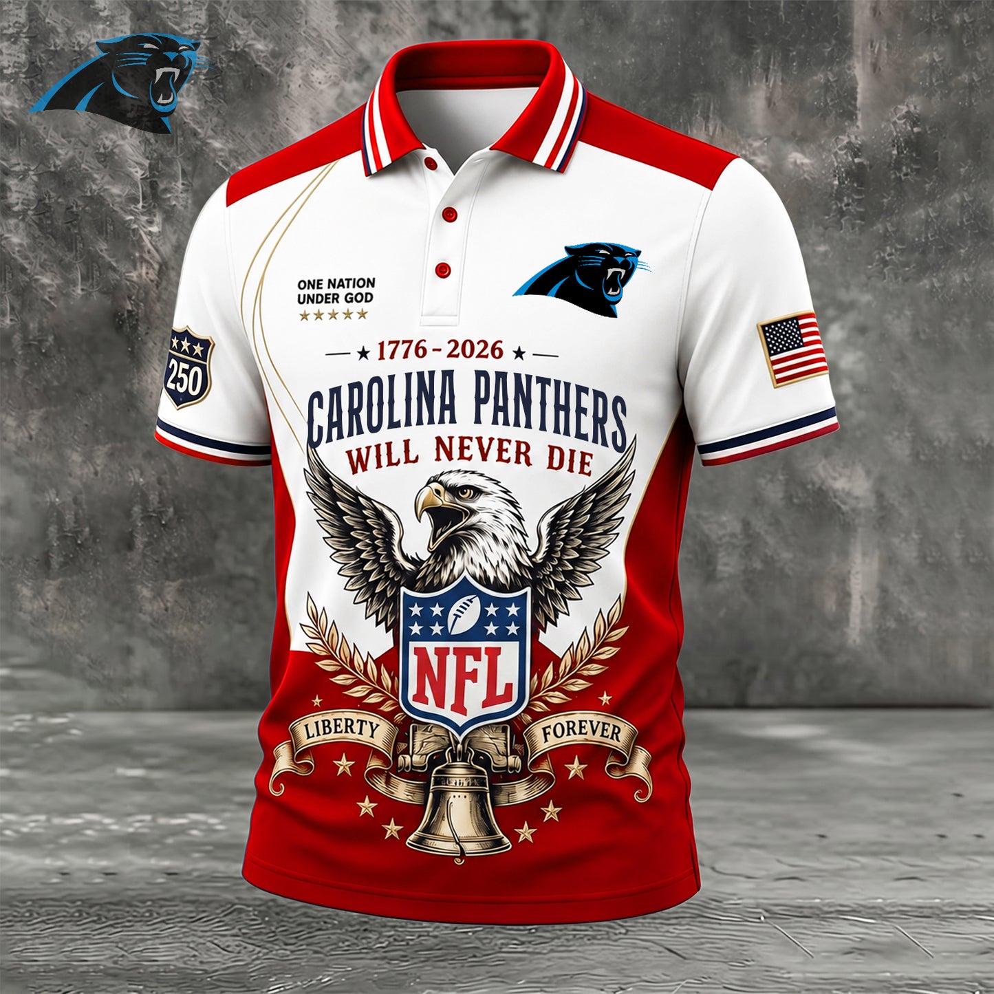 PREMIUM NFL x CAR EXCLUSIVE 250 Years Anniversary Of Freedom POLO SHIRT290626
