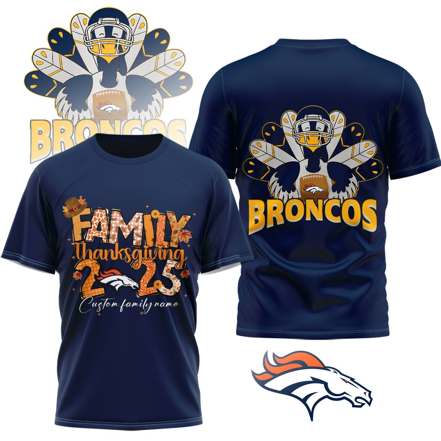 PREMIUM NFL x DEN Thanksgiving 3D Shirt NDT NHM