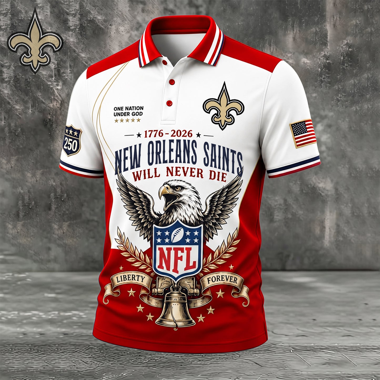 PREMIUM NFL x NO EXCLUSIVE 250 Years Anniversary Of Freedom POLO SHIRT290626