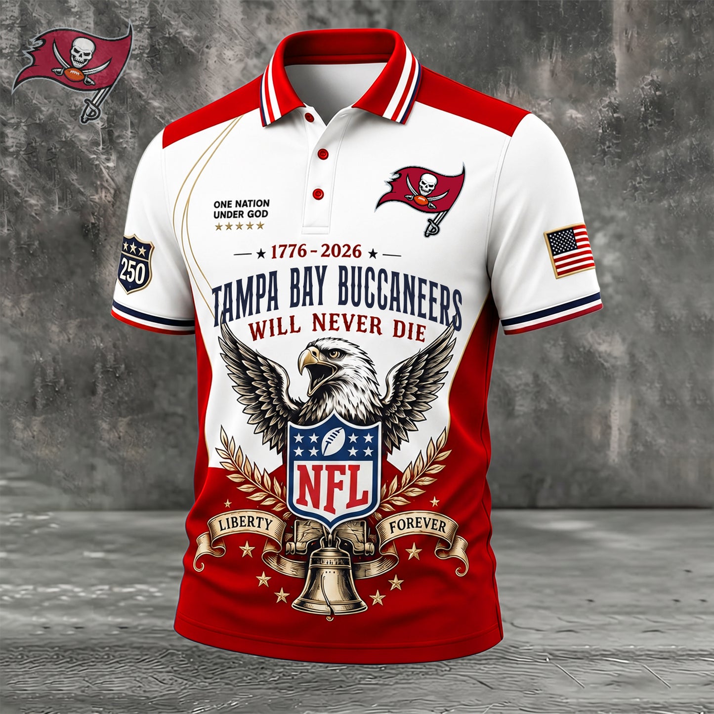 PREMIUM NFL x TB EXCLUSIVE 250 Years Anniversary Of Freedom POLO SHIRT290626