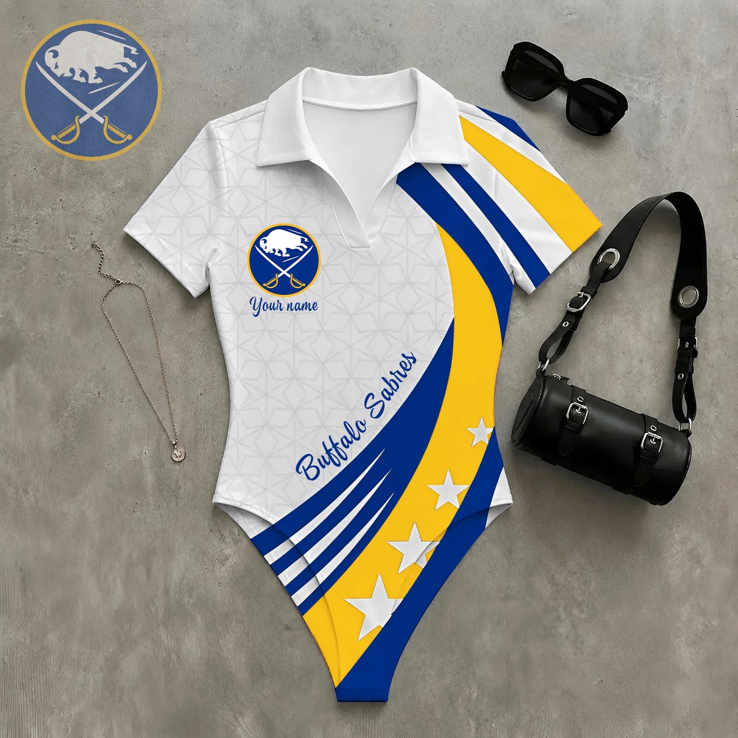 PREMIUM NHL X BS WomenŸ??s Slim-Fit V-Neck Polo Bodysuit NDT NHM 270526