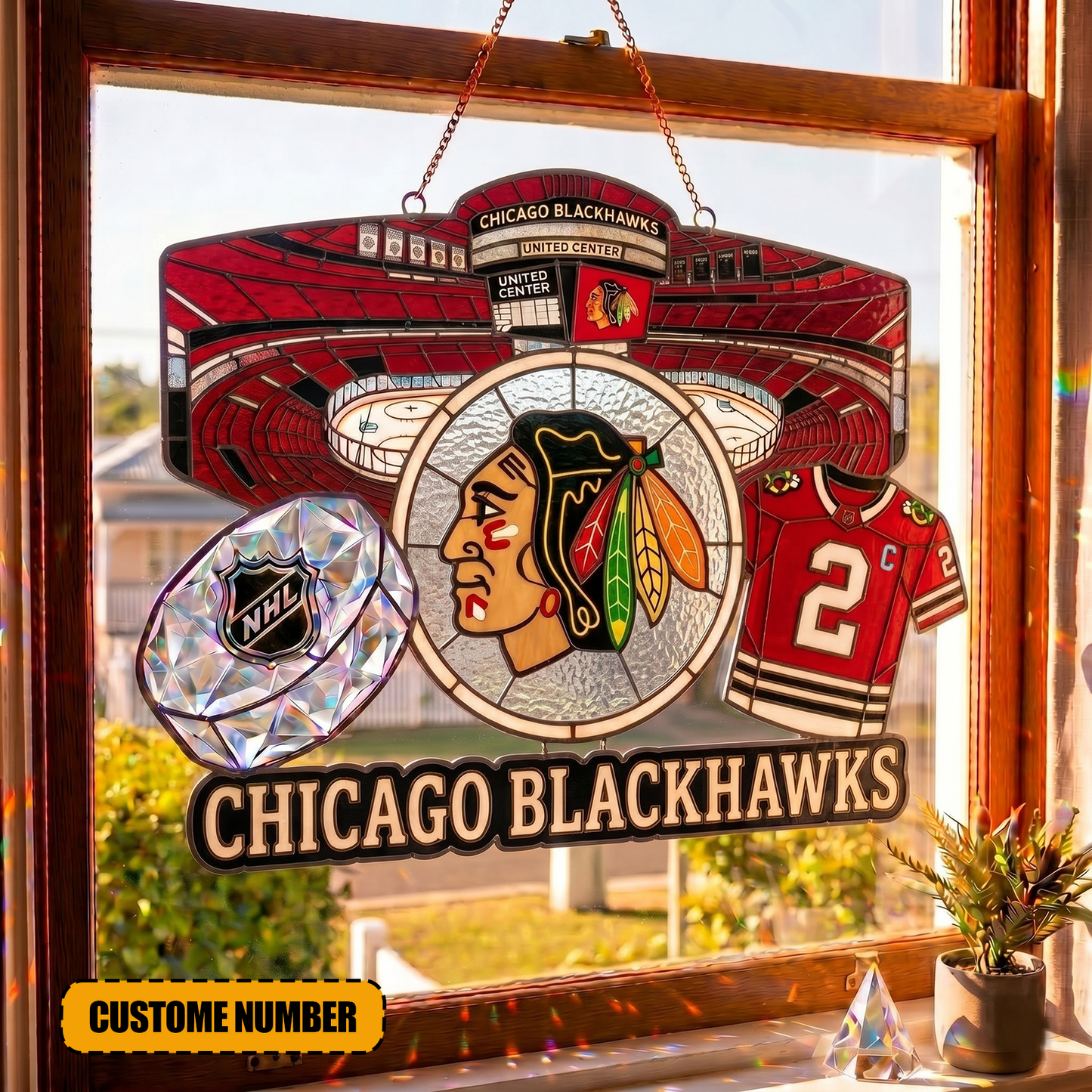PREMIUM NHL X CB Suncatcher Custom Name Limited Edition NDT VHM 240426