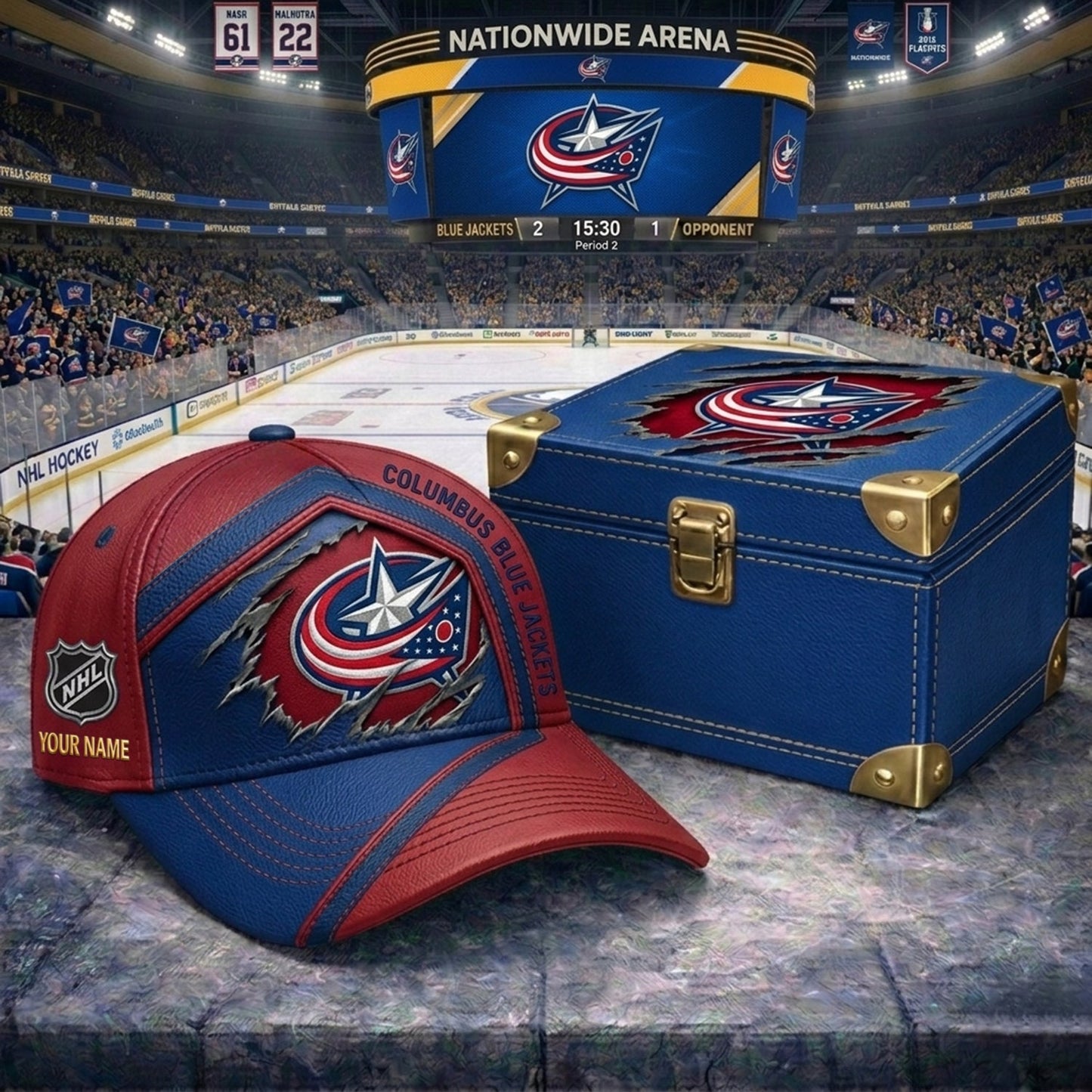 PREMIUM NHL X CBJ CRACK CUSTOM NAME V3 HAT NDT NHM 170426