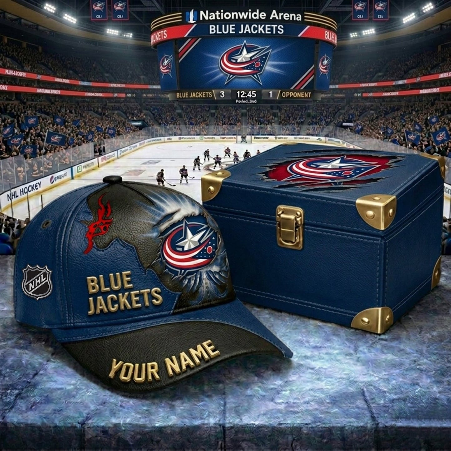 PREMIUM NHL X CBJ JESUS CRACK CUSTOM NAME HAT V30 NDT NHM 140526
