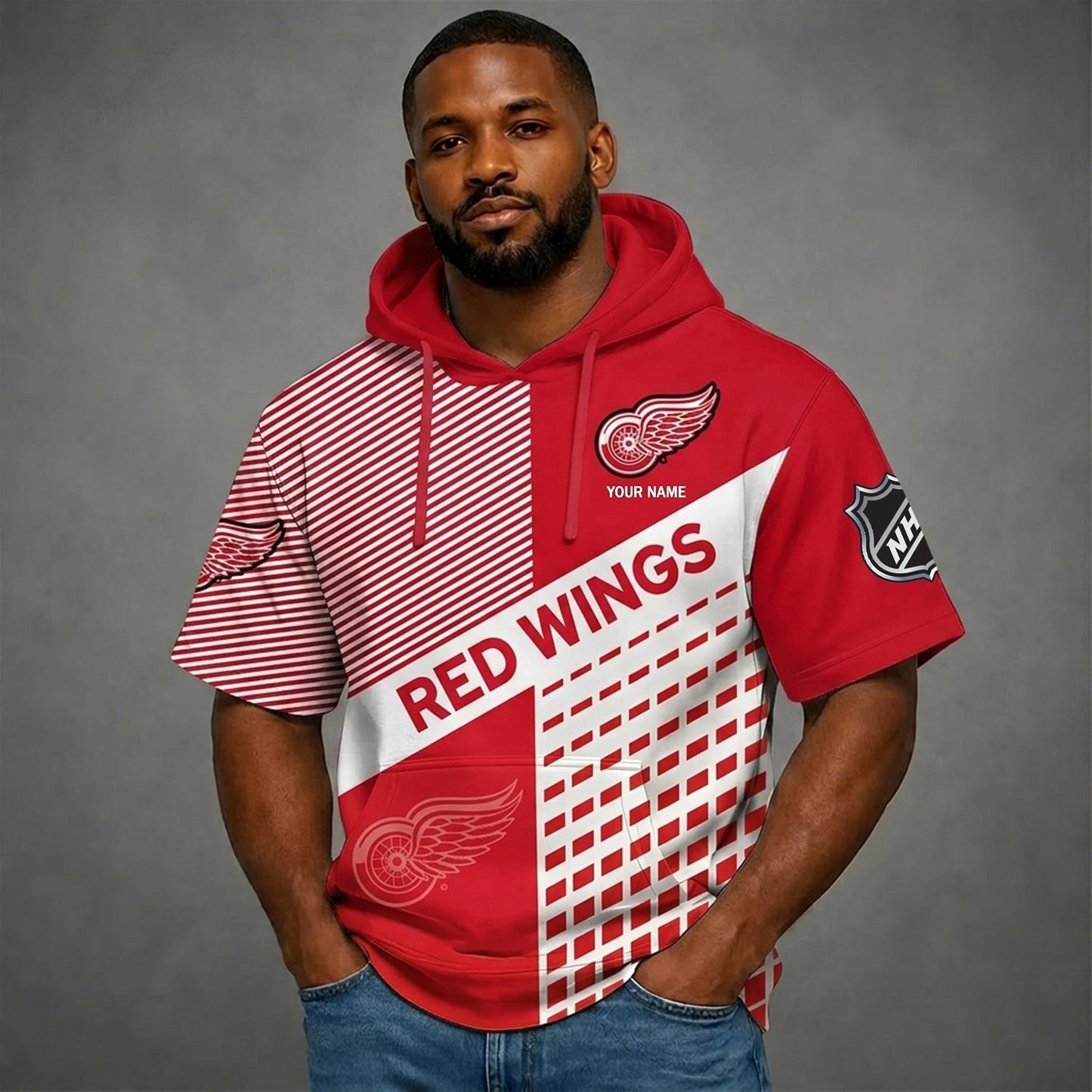PREMIUM NHL X DRW Short Sleeve Hoodie SHIRT FOR SUMMER HOLIDAY V3 NDT NHM 180526