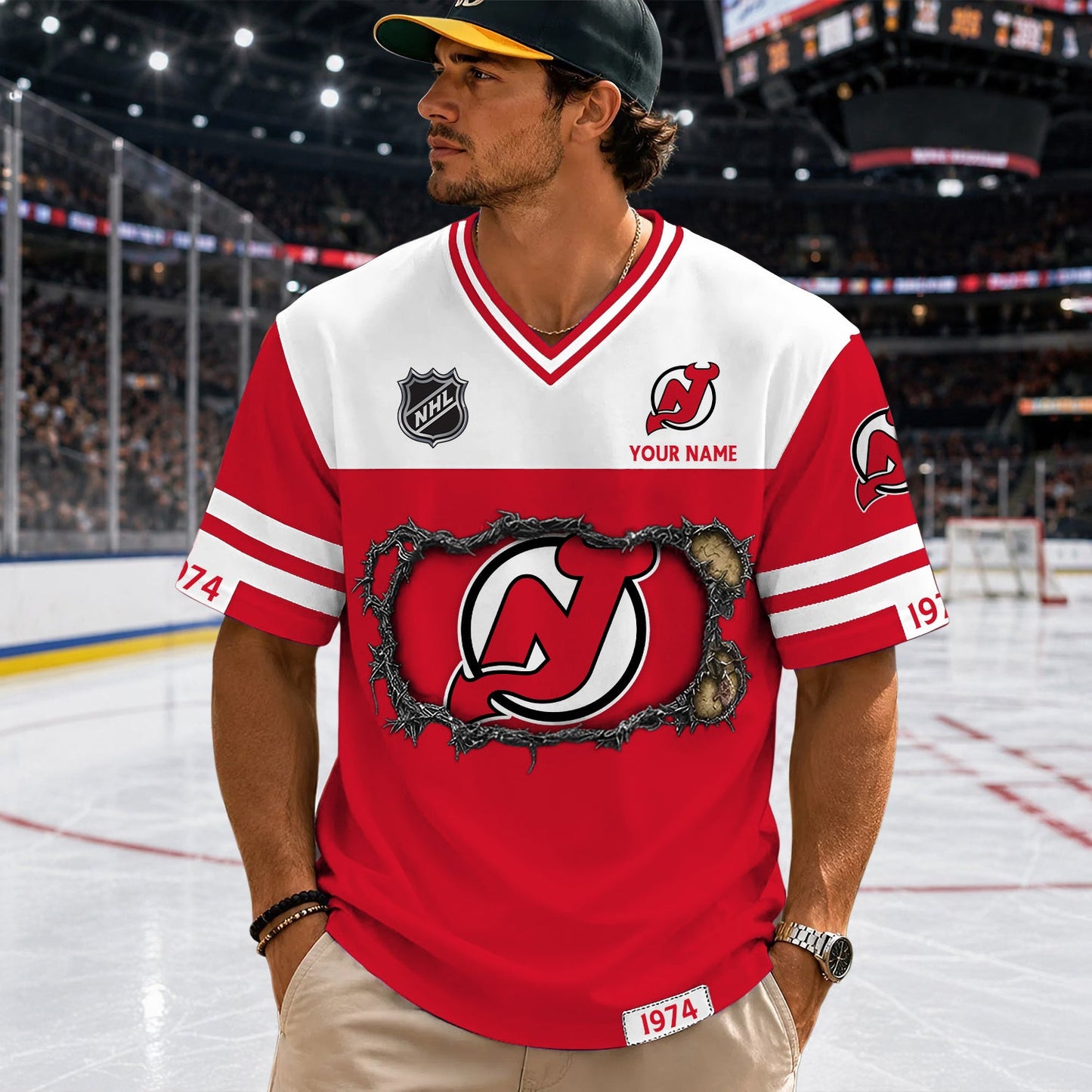 PREMIUM NHL X NJD Streetwear V-neck Shirt Custom Gifts For Fan NDT NHM 290526