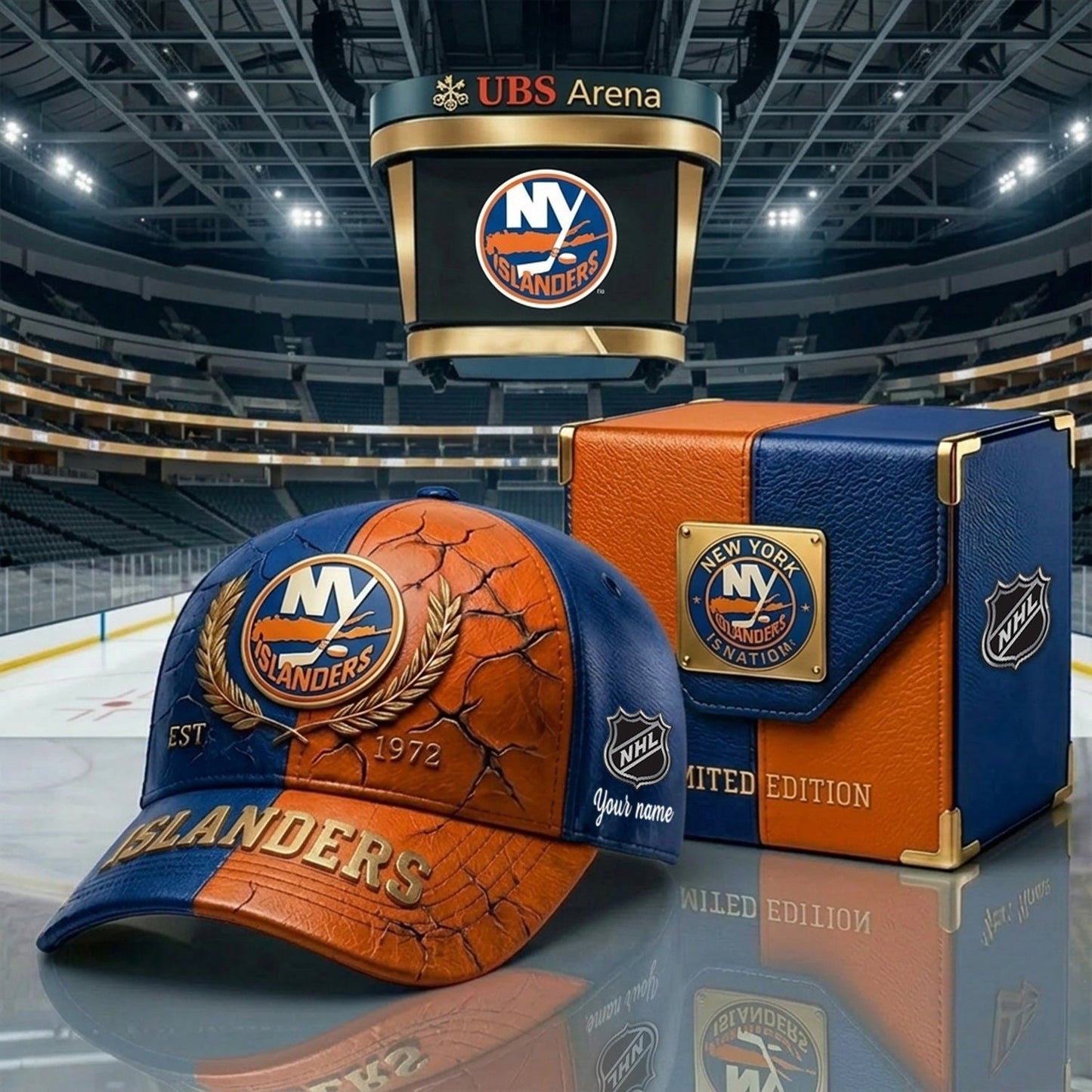 PREMIUM NHL X NYI CRACK CUSTOM NAME V6 HAT NDT NHM 230426