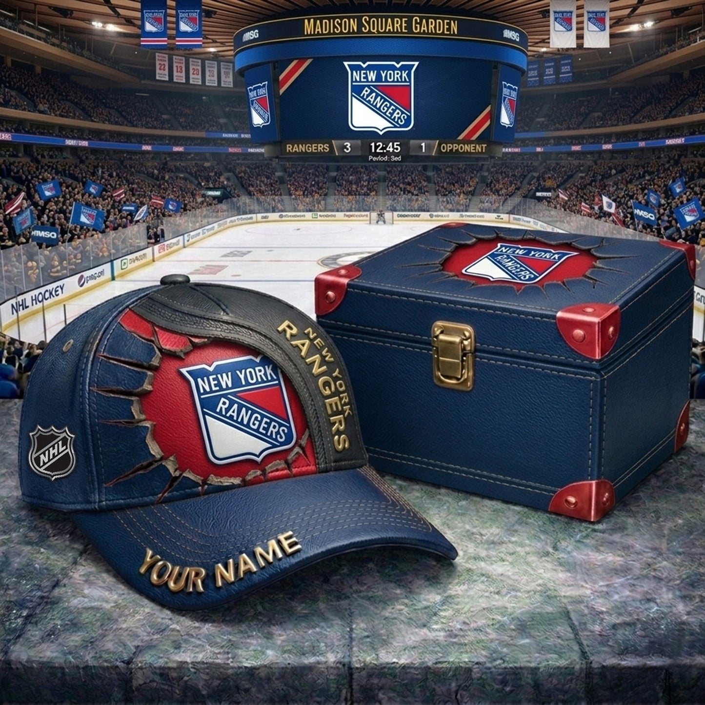 PREMIUM NHL X NYR CRACK CUSTOM NAME HAT NDT NHM 140426