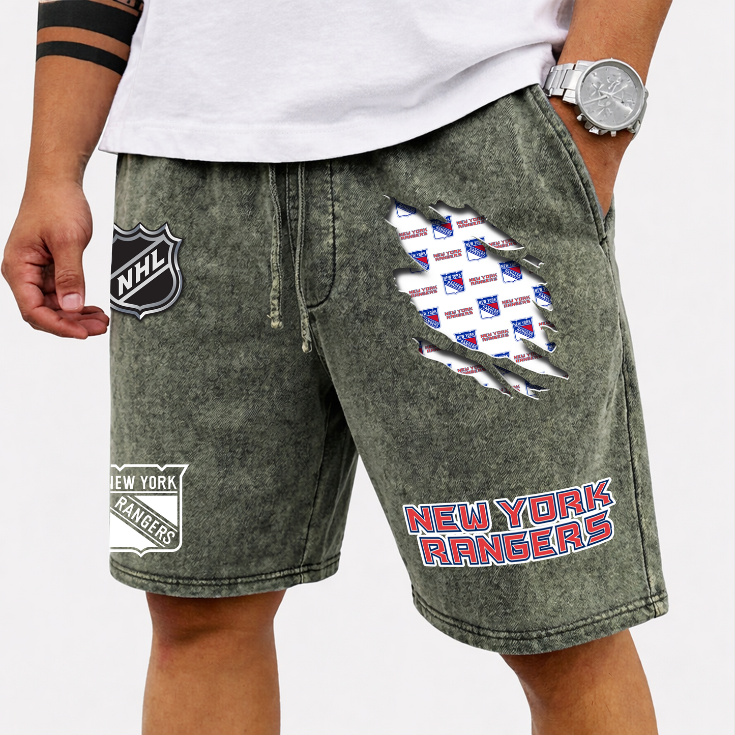 PREMIUM NHL X NYR WASH SHORT FOR SUMMERS HOLIDAY V2 NDT VHM 080426