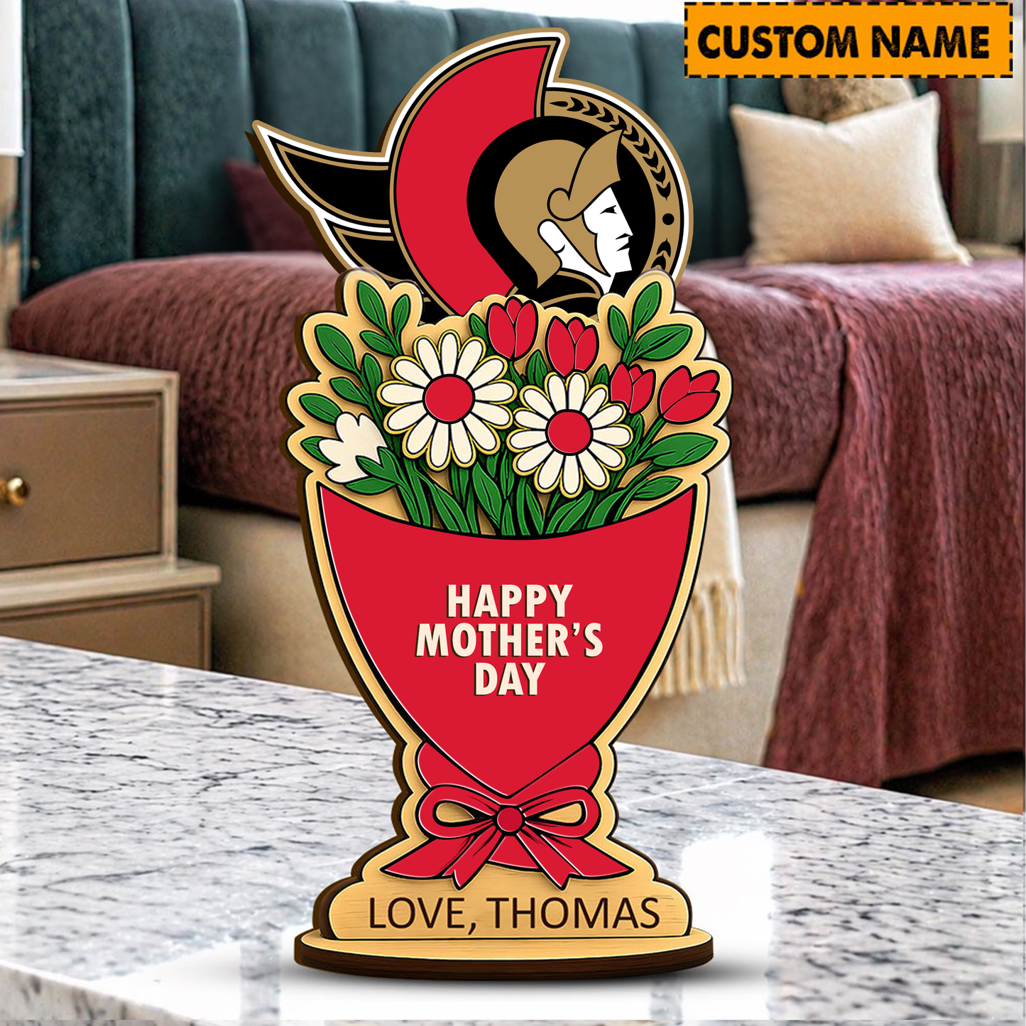 PREMIUM NHL X OS Custom Name Happy Mother's Day Wooden Plaque Gifts For Fan NDT VHM 170426