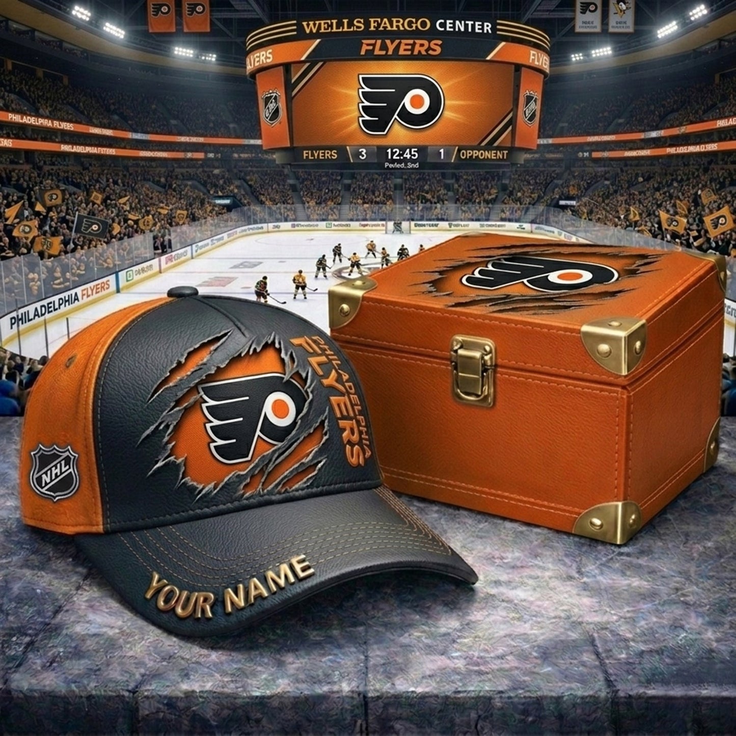 PREMIUM NHL X PF CRACK CUSTOM NAME HAT NDT NHM 160426