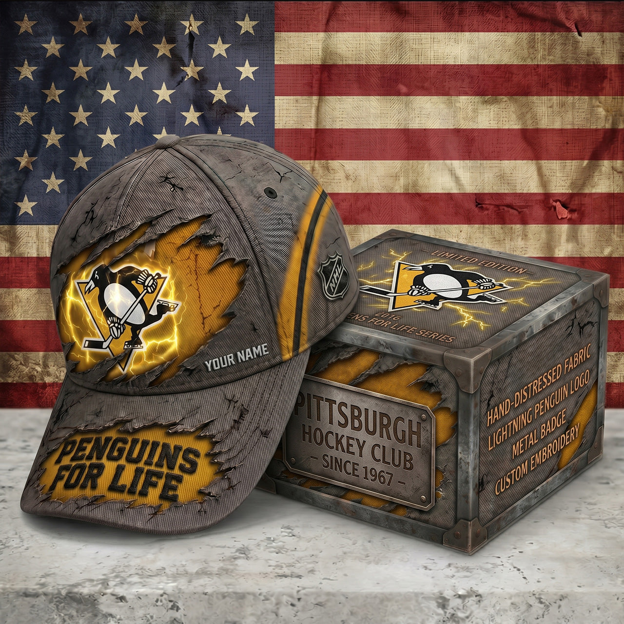 PREMIUM NHL X PP RETRO VINTAGE CUSTOM NAME HAT LIMIED EDITIONS NDT NTN 190526