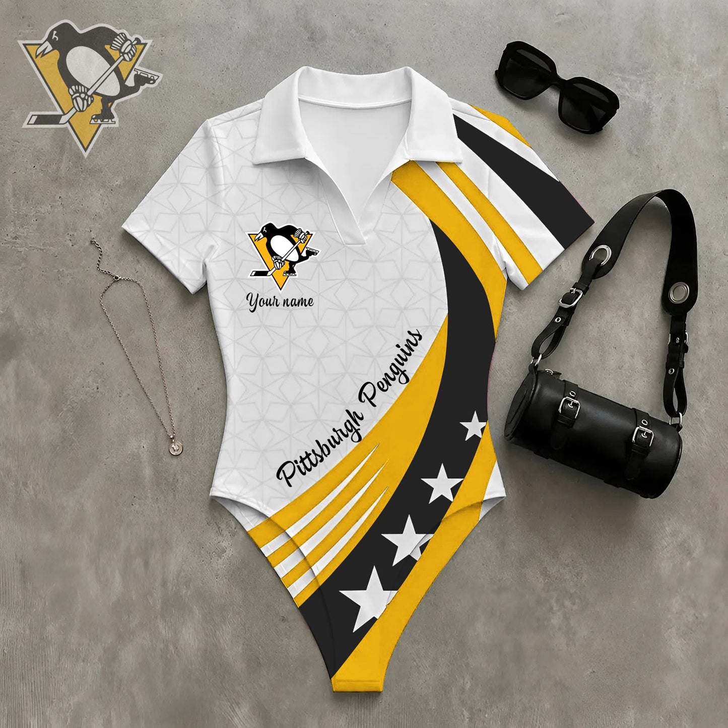 PREMIUM NHL X PP WomenŸ??s Slim-Fit V-Neck Polo Bodysuit NDT NHM 270526