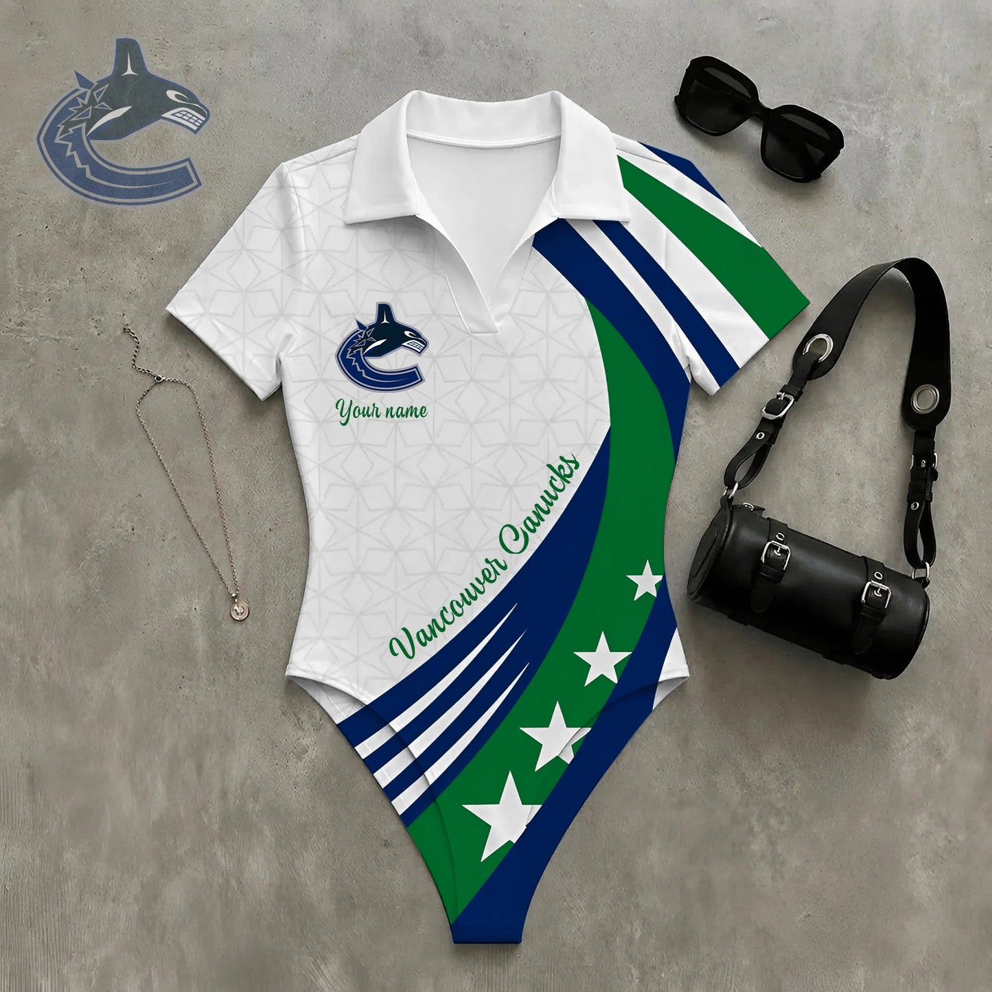 PREMIUM NHL X VC WomenŸ??s Slim-Fit V-Neck Polo Bodysuit NDT NHM 270526