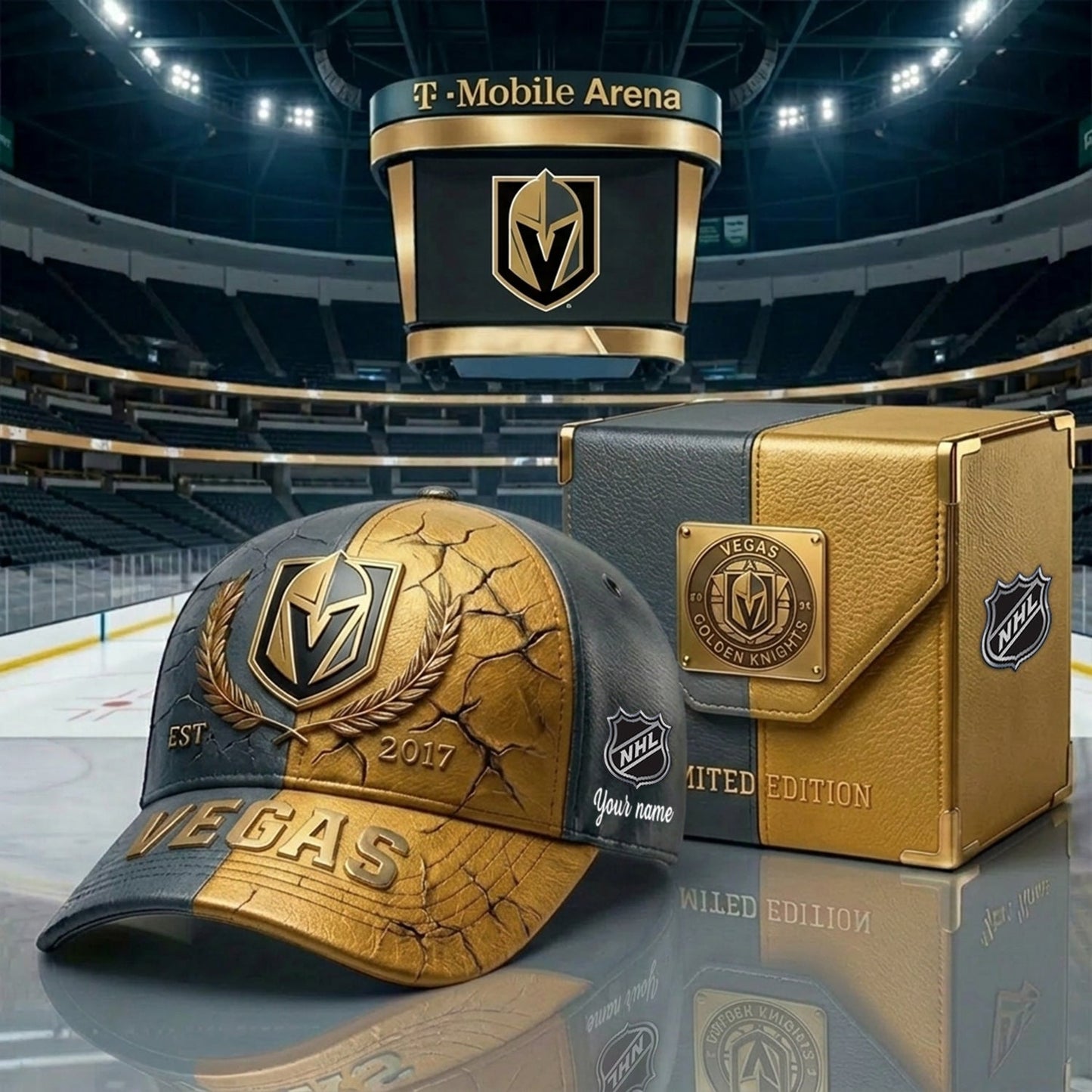 PREMIUM NHL X VGK CRACK CUSTOM NAME V6 HAT NDT NHM 230426