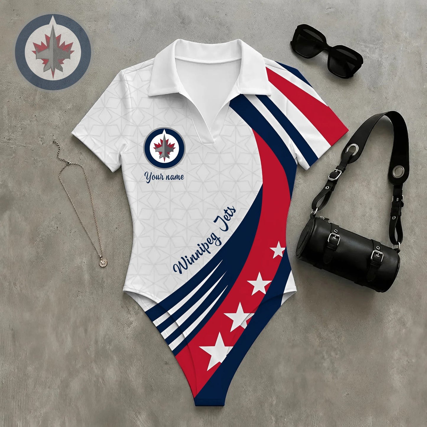 PREMIUM NHL X WJ WomenŸ??s Slim-Fit V-Neck Polo Bodysuit NDT NHM 270526