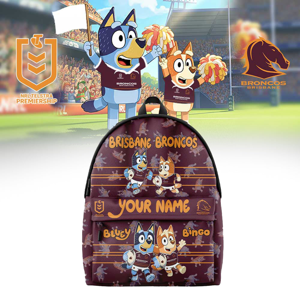 PREMIUM NRL X BB Bluey and Bingo Back Pack Custom Name For Fans NDT LVH 310326