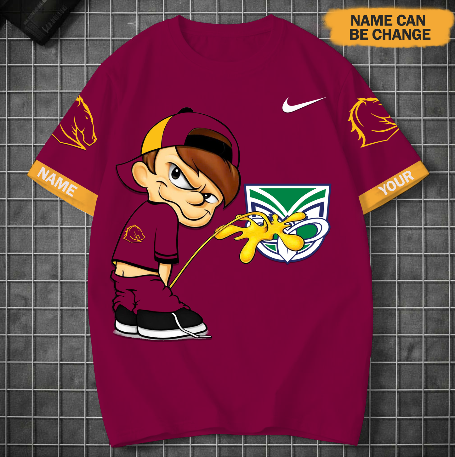 PREMIUM NRL X BB Funny Peeing Boy New Tshirt Custom Name NDT VHM 160426