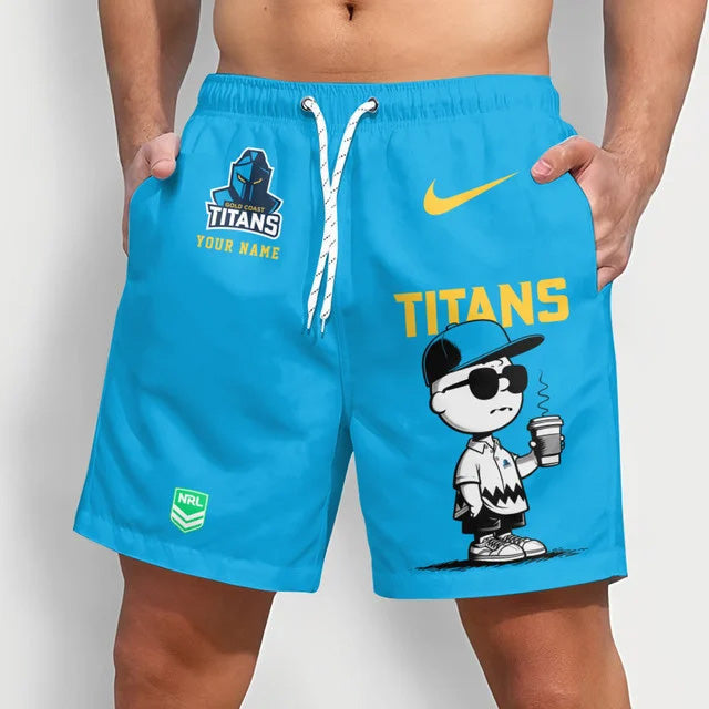 PREMIUM NRL X GCT Cool Snoopy Men Short Pants Custom Name For Summer NDT NTN