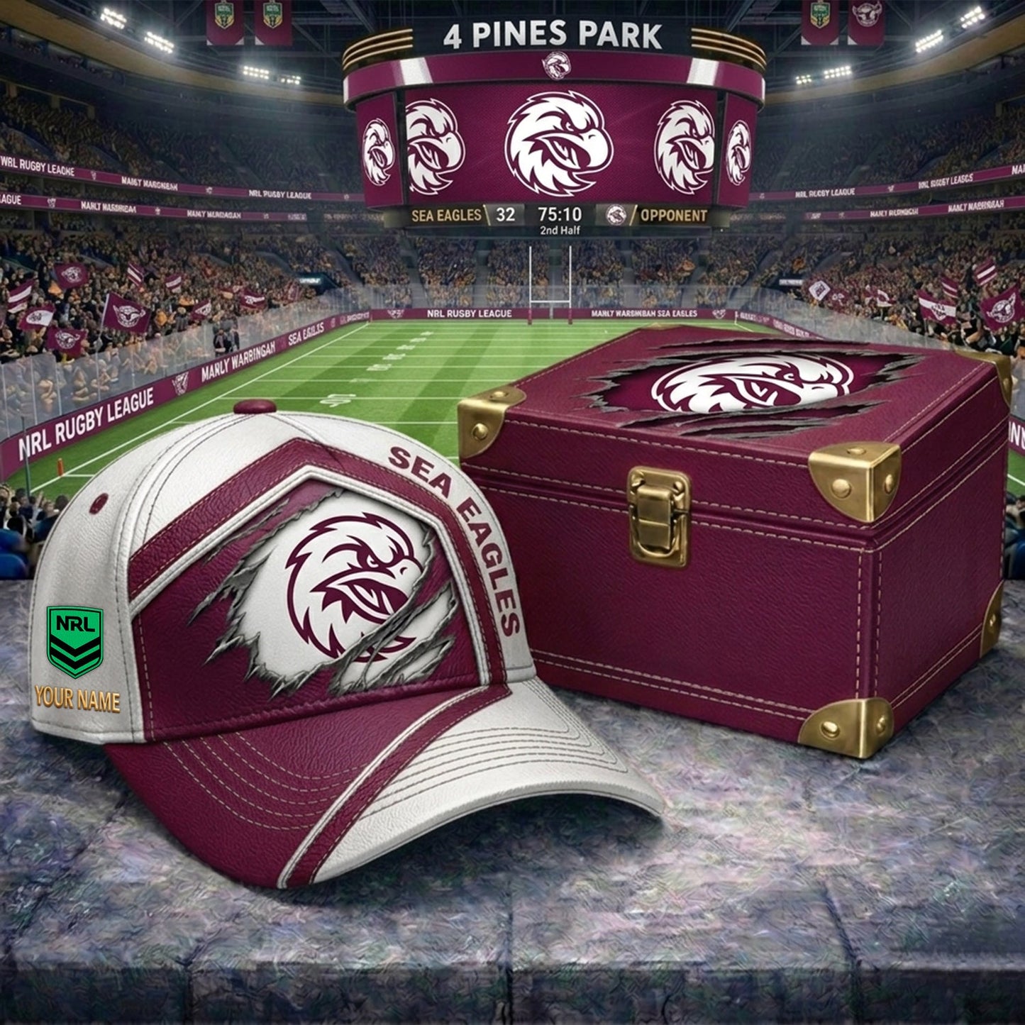 PREMIUM NRL X MWSE CRACK CUSTOM NAME HAT LIMITED EDITION NDT NHM 070526