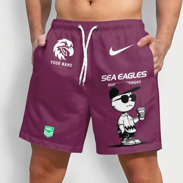 PREMIUM NRL X MWSE Cool Snoopy Men Short Pants Custom Name For Summer NDT NTN
