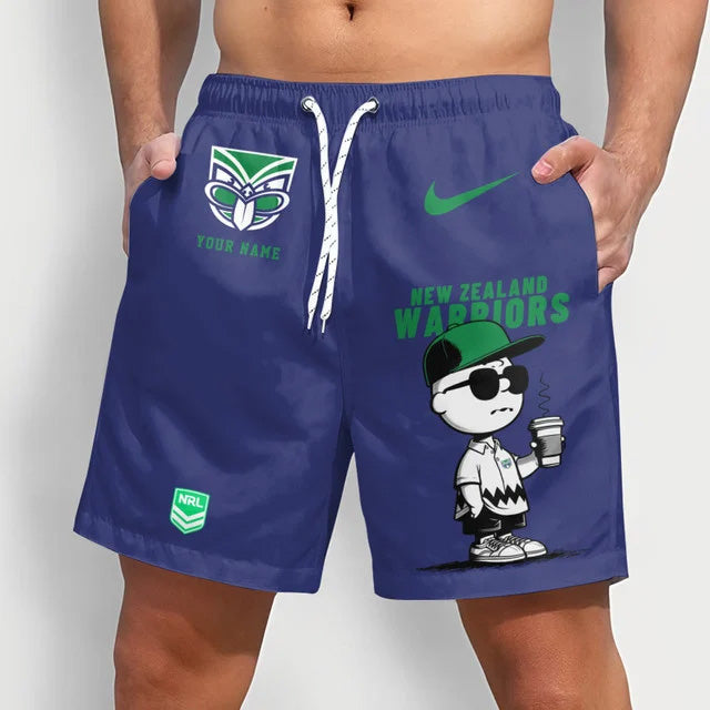 PREMIUM NRL X NZW Cool Snoopy Men Short Pants Custom Name For Summer NDT NTN