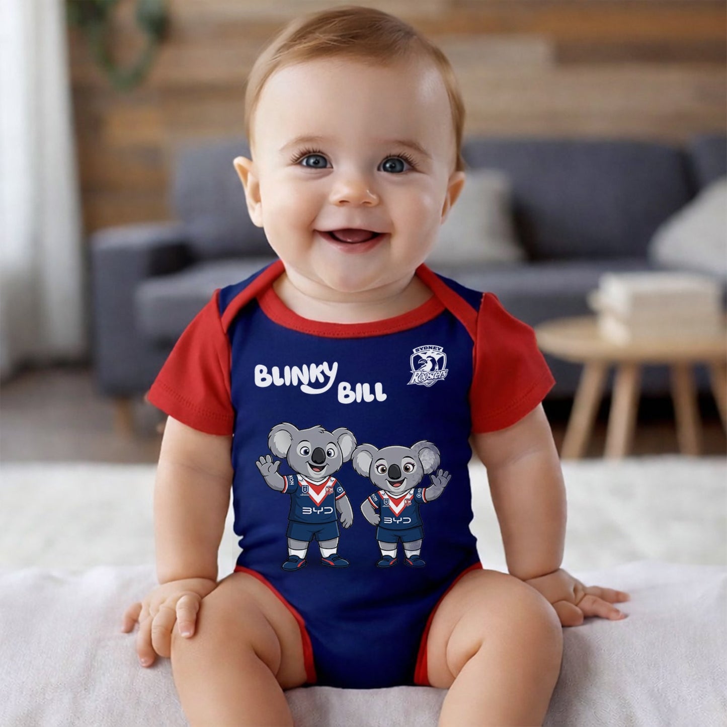 PREMIUM NRL X SR BLINKY BILL Baby Romper Custom Name For Kids NDT LVH 130426 1
