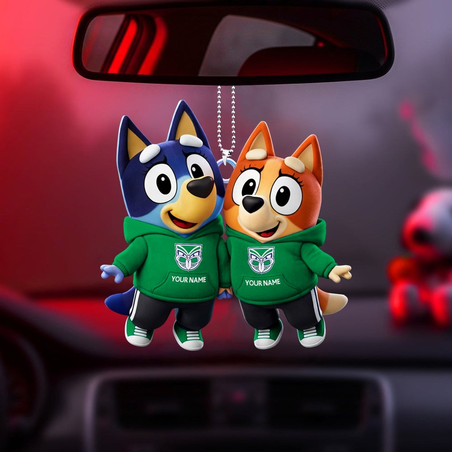 PREMIUM NZW X Bluey & Bingo Car Ornament NDT NHM