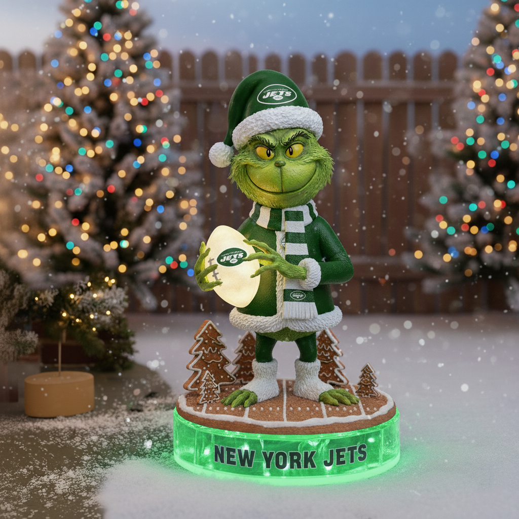 PREMIUM Whoville X JET Holiday Spirit Collectible Grinch Statue LED LIGHT NDT NHM