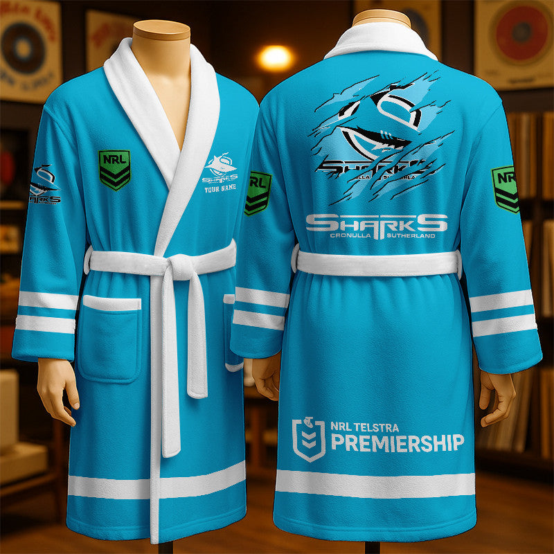 PREMIUM NRL X CS New Style Royal Fleece Bathrobe Personalized NDT LVH 260226