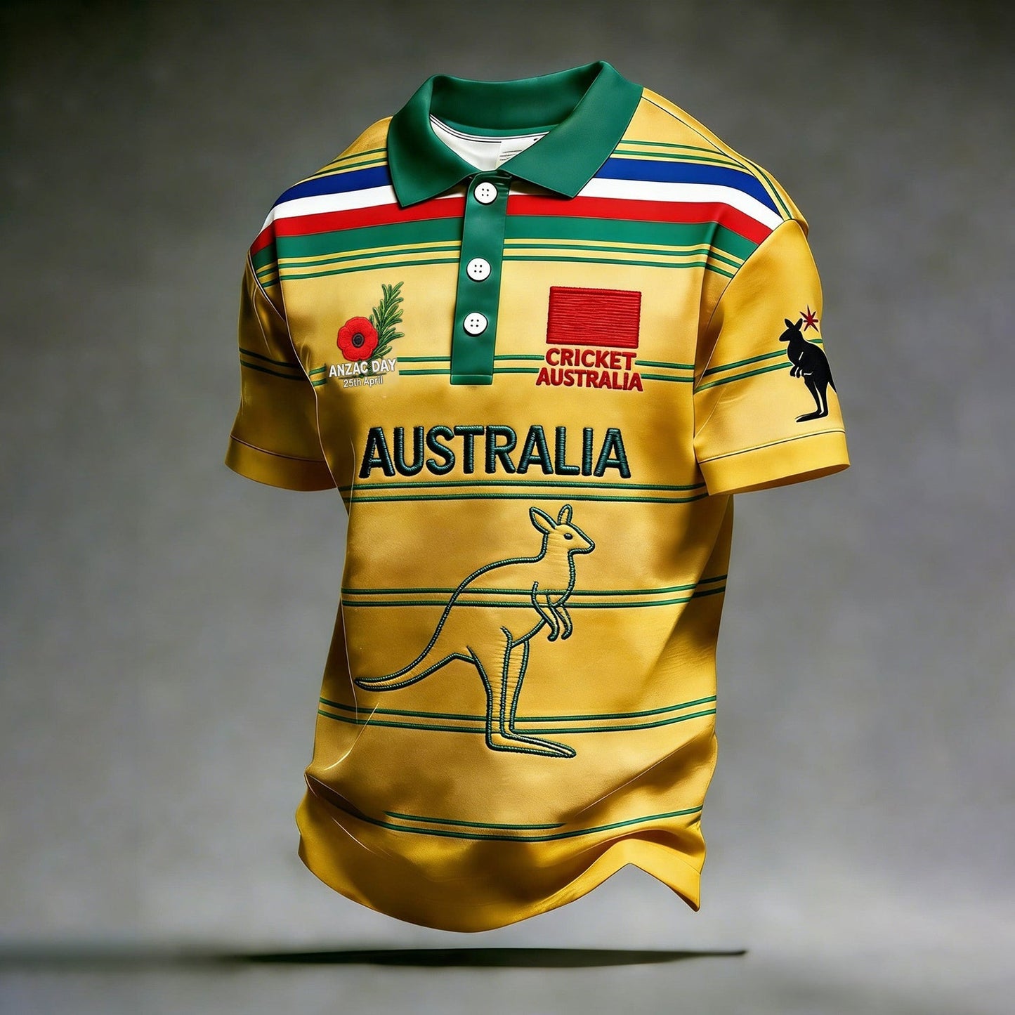 PREMIUM AUS X 3D CRICKET CLASSIC POLO SHIRT NDT NHM V5 130326