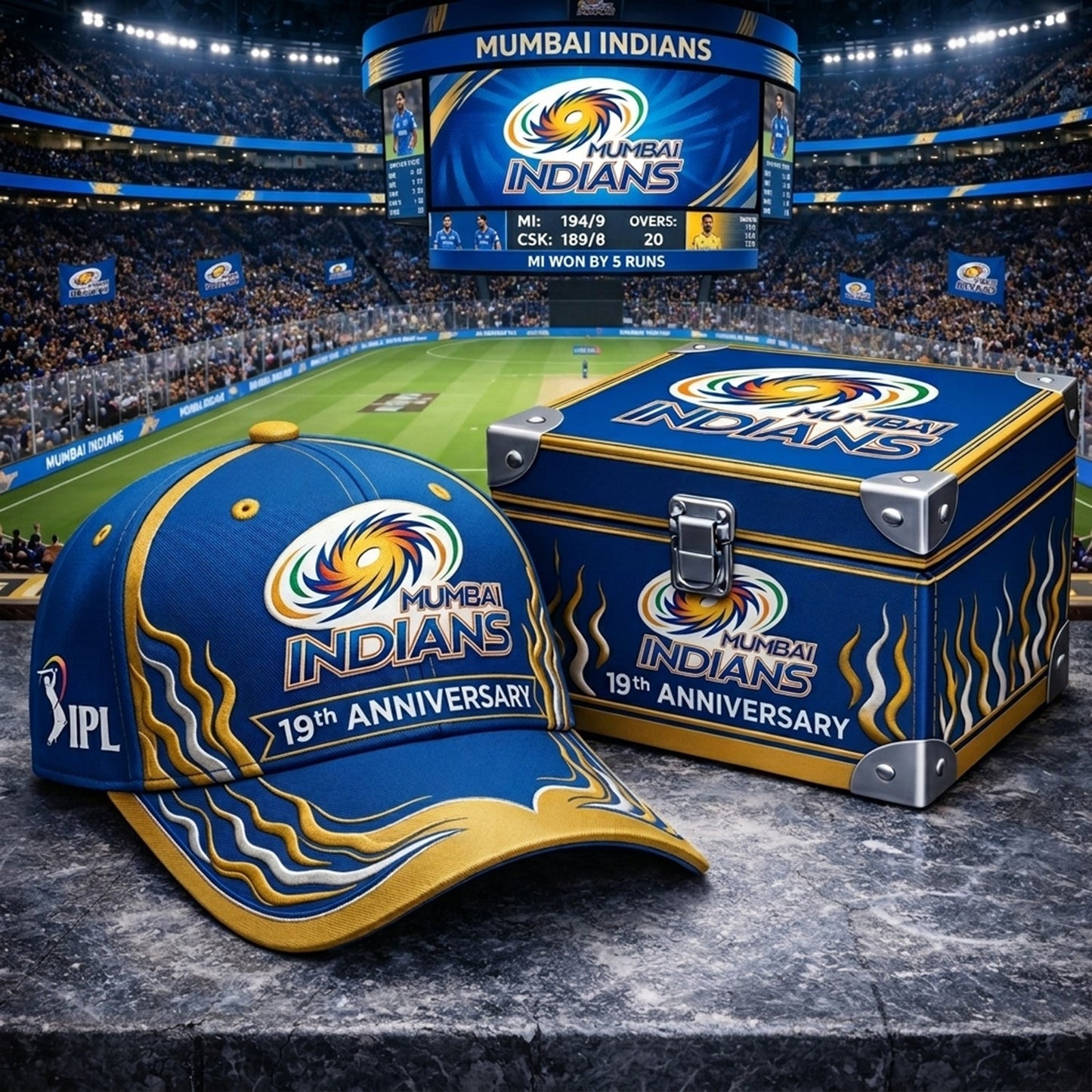 PREMIUM IPL X MI Anniversary Flame Limited Edition Cap NDT NHM 210326