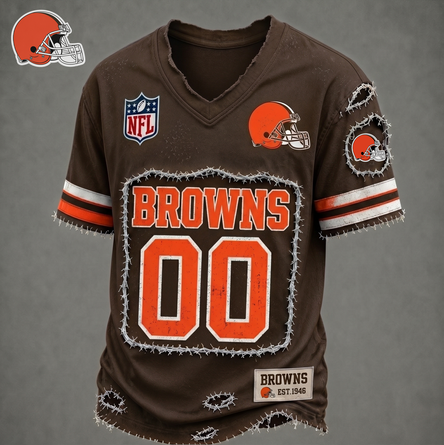 PREMIUM NFL X CLE LUXURY V-NECK T-SHIRT CUSTOME NUMBER FOR SEASON SUMMER NDT VHM 200626