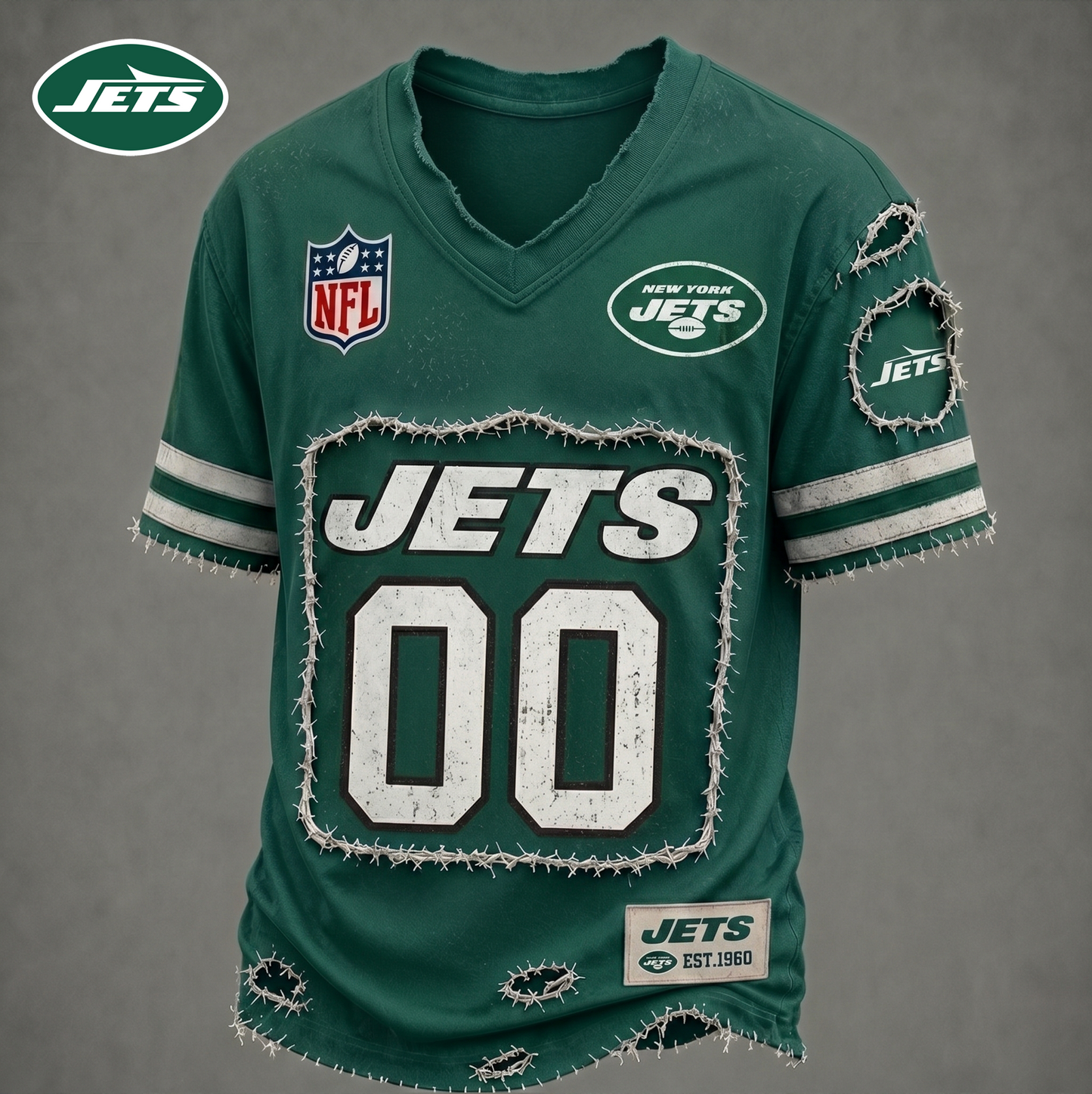PREMIUM NFL X NYJ LUXURY V-NECK T-SHIRT CUSTOME NUMBER FOR SEASON SUMMER NDT VHM 200626