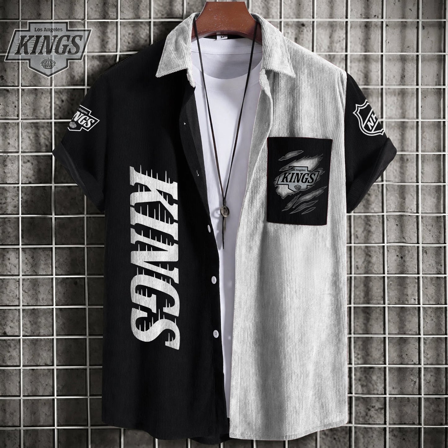 PREMIUM NHL X LAK Patchwork Lapel Striped Shirts Limited Editions NDT NHM 240526