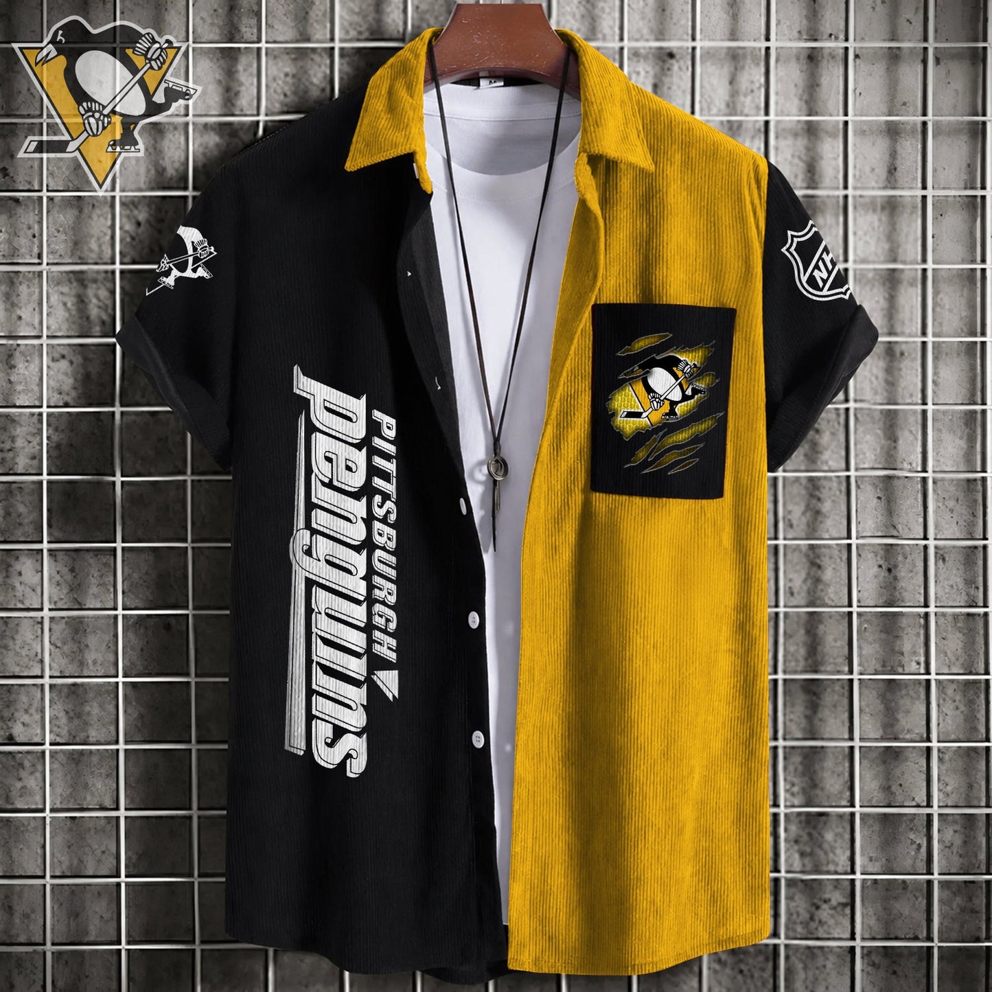PREMIUM NHL X PP Patchwork Lapel Striped Shirts Limited Editions NDT NHM 240526